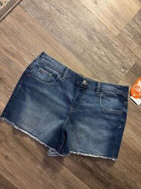 wonder nation Dark Wash Denim Frayed Hem Shorts